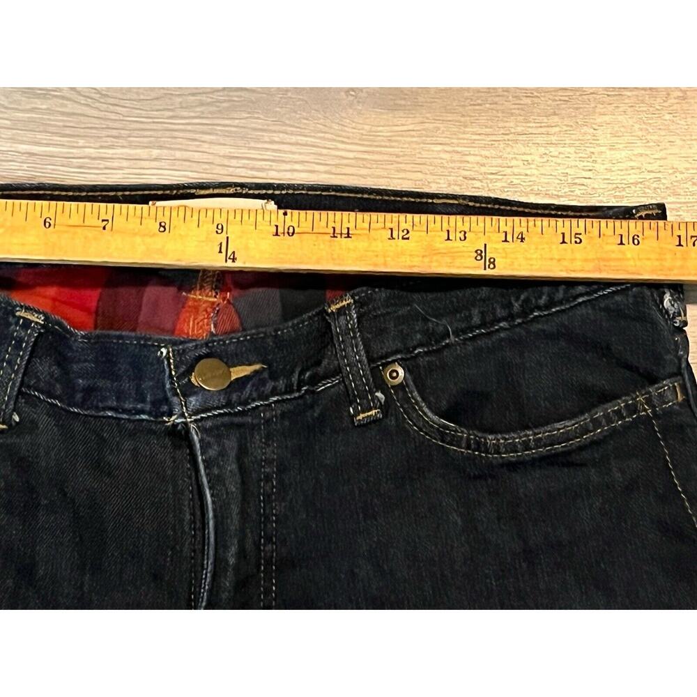 Carhartt Jeans Women's 12 Regular Straight Leg Pockets Denim Fleece Lined EUC - Picture 5 of 11
